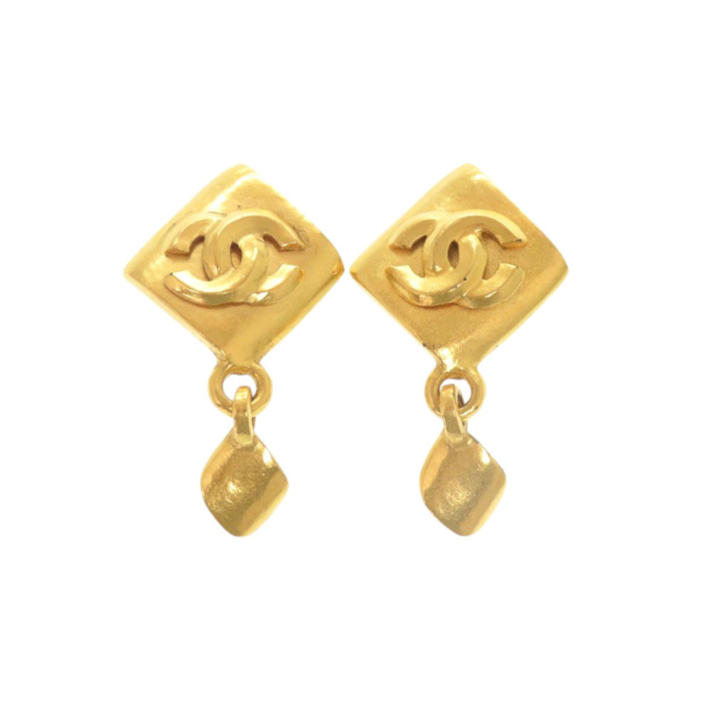 CHANEL Authentic Vintage Gold Logo Earrings - Picture 1 of 10